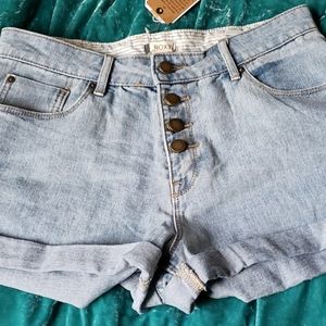 NWT Roxy Mom Shorts High rise a High Waisted Denim